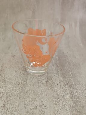 Vintage MCM Pink Elephant Shot Glass Flared Whiskey Tumbler Hazel Atlas
